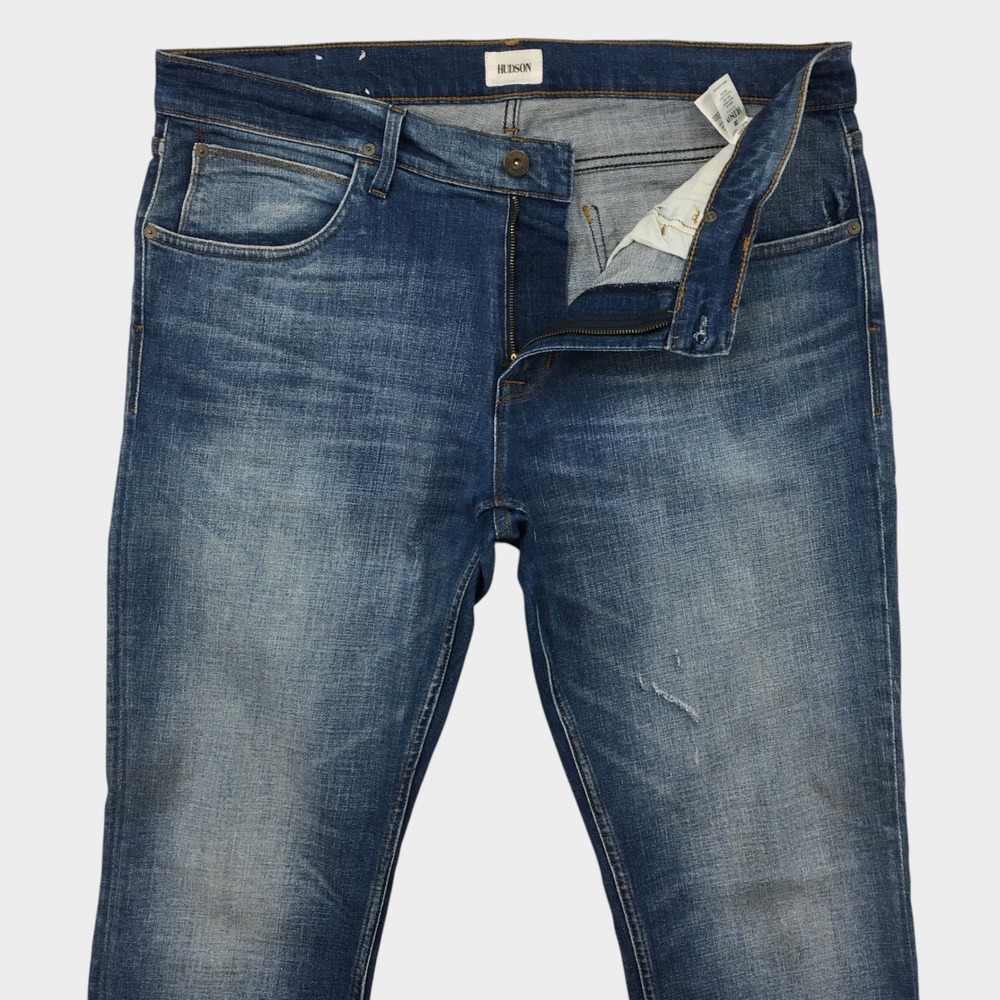 Hudson Blake Slim Straight Jeans Mens Size 38 Blue Denim Pants